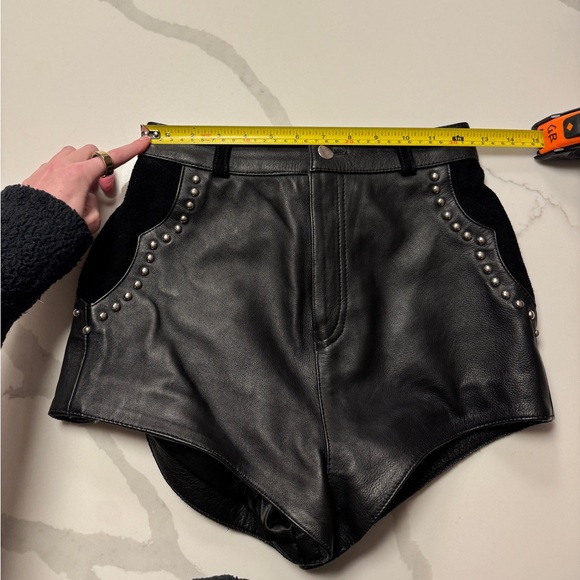 Understated Leather Studded Combo Shorts - Picture 4 of 13